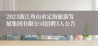 2023浙江舟山市定海旅游发展集团有限公司招聘3人公告