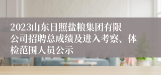 2023山东日照盐粮集团有限公司招聘总成绩及进入考察、体检范围人员公示