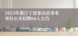 2023年浙江宁波象山县事业单位公开招聘66人公告