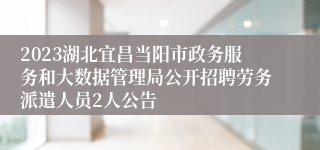 2023湖北宜昌当阳市政务服务和大数据管理局公开招聘劳务派遣人员2人公告 