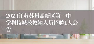 2023江苏苏州高新区第一中学科技城校教辅人员招聘1人公告