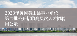 2023年黄冈英山县事业单位第二批公开招聘高层次人才拟聘用公示