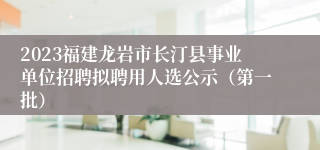 2023福建龙岩市长汀县事业单位招聘拟聘用人选公示（第一批）