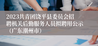 2023共青团饶平县委员会招聘机关后勤服务人员拟聘用公示（广东潮州市）