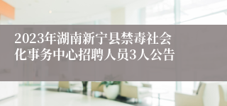 2023年湖南新宁县禁毒社会化事务中心招聘人员3人公告