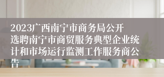 2023广西南宁市商务局公开选聘南宁市商贸服务典型企业统计和市场运行监测工作服务商公告