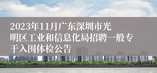 2023年11月广东深圳市光明区工业和信息化局招聘一般专干入围体检公告