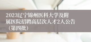 2023辽宁锦州医科大学及附属医院招聘高层次人才2人公告（第四批）