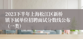 2023下半年上海松江区新桥镇下属单位招聘面试分数线公布（一类）