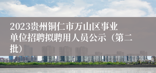 2023贵州铜仁市万山区事业单位招聘拟聘用人员公示（第二批）