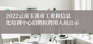 2022云南玉溪市工业和信息化培训中心招聘拟聘用人员公示