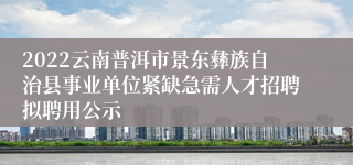2022云南普洱市景东彝族自治县事业单位紧缺急需人才招聘拟聘用公示