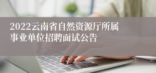 2022云南省自然资源厅所属事业单位招聘面试公告