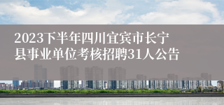 2023下半年四川宜宾市长宁县事业单位考核招聘31人公告