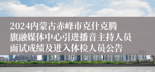 2024内蒙古赤峰市克什克腾旗融媒体中心引进播音主持人员面试成绩及进入体检人员公告