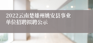 2022云南楚雄州姚安县事业单位招聘拟聘公示