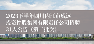 2023下半年四川内江市威远投资控股集团有限责任公司招聘31人公告（第二批次）