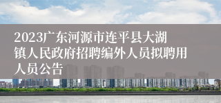 2023广东河源市连平县大湖镇人民政府招聘编外人员拟聘用人员公告