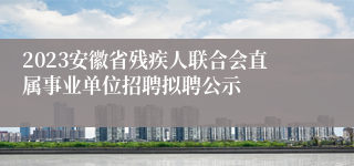 2023安徽省残疾人联合会直属事业单位招聘拟聘公示