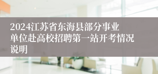 2024江苏省东海县部分事业单位赴高校招聘第一站开考情况说明