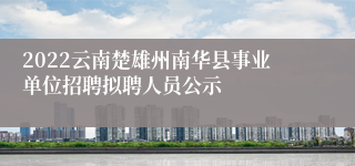 2022云南楚雄州南华县事业单位招聘拟聘人员公示