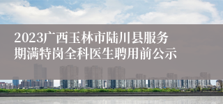 2023广西玉林市陆川县服务期满特岗全科医生聘用前公示