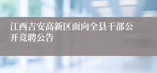 江西吉安高新区面向全县干部公开竞聘公告 