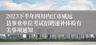 2023下半年四川内江市威远县事业单位考试招聘递补体检有关事项通知