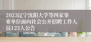 2023辽宁沈阳大学等四家事业单位面向社会公开招聘工作人员123人公告