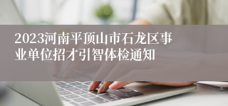 2023河南平顶山市石龙区事业单位招才引智体检通知