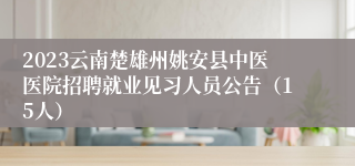 2023云南楚雄州姚安县中医医院招聘就业见习人员公告（15人）