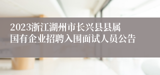 2023浙江湖州市长兴县县属国有企业招聘入围面试人员公告