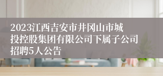 2023江西吉安市井冈山市城投控股集团有限公司下属子公司招聘5人公告