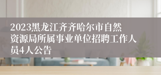 2023黑龙江齐齐哈尔市自然资源局所属事业单位招聘工作人员4人公告