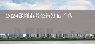 2024深圳市考公告发布了吗