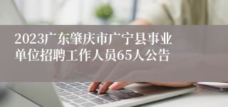 2023广东肇庆市广宁县事业单位招聘工作人员65人公告