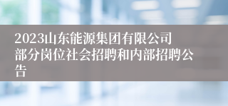 2023山东能源集团有限公司部分岗位社会招聘和内部招聘公告