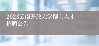 2023云南开放大学博士人才招聘公告