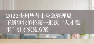 2022贵州毕节市应急管理局下属事业单位第一批次“人才强市”引才实施方案