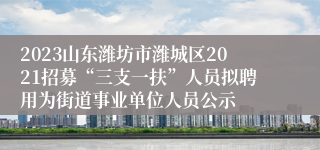 2023山东潍坊市潍城区2021招募“三支一扶”人员拟聘用为街道事业单位人员公示