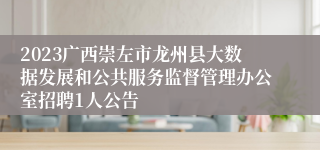 2023广西崇左市龙州县大数据发展和公共服务监督管理办公室招聘1人公告