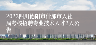 2023四川德阳市什邡市人社局考核招聘专业技术人才2人公告