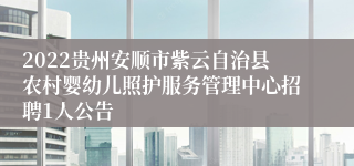 2022贵州安顺市紫云自治县农村婴幼儿照护服务管理中心招聘1人公告