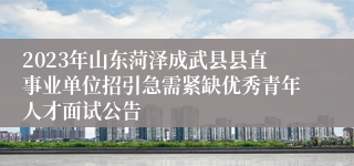 2023年山东菏泽成武县县直事业单位招引急需紧缺优秀青年人才面试公告