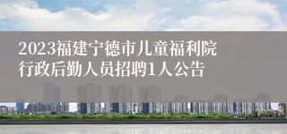 2023福建宁德市儿童福利院行政后勤人员招聘1人公告