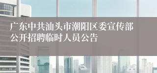 广东中共汕头市潮阳区委宣传部公开招聘临时人员公告