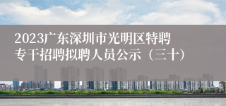 2023广东深圳市光明区特聘专干招聘拟聘人员公示（三十）