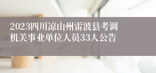 2023四川凉山州雷波县考调机关事业单位人员33人公告