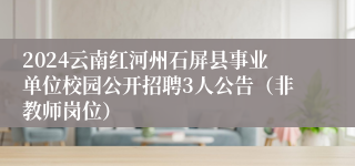 2024云南红河州石屏县事业单位校园公开招聘3人公告（非教师岗位）