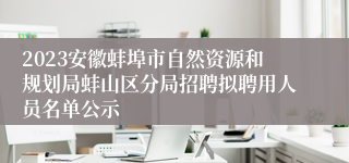 2023安徽蚌埠市自然资源和规划局蚌山区分局招聘拟聘用人员名单公示